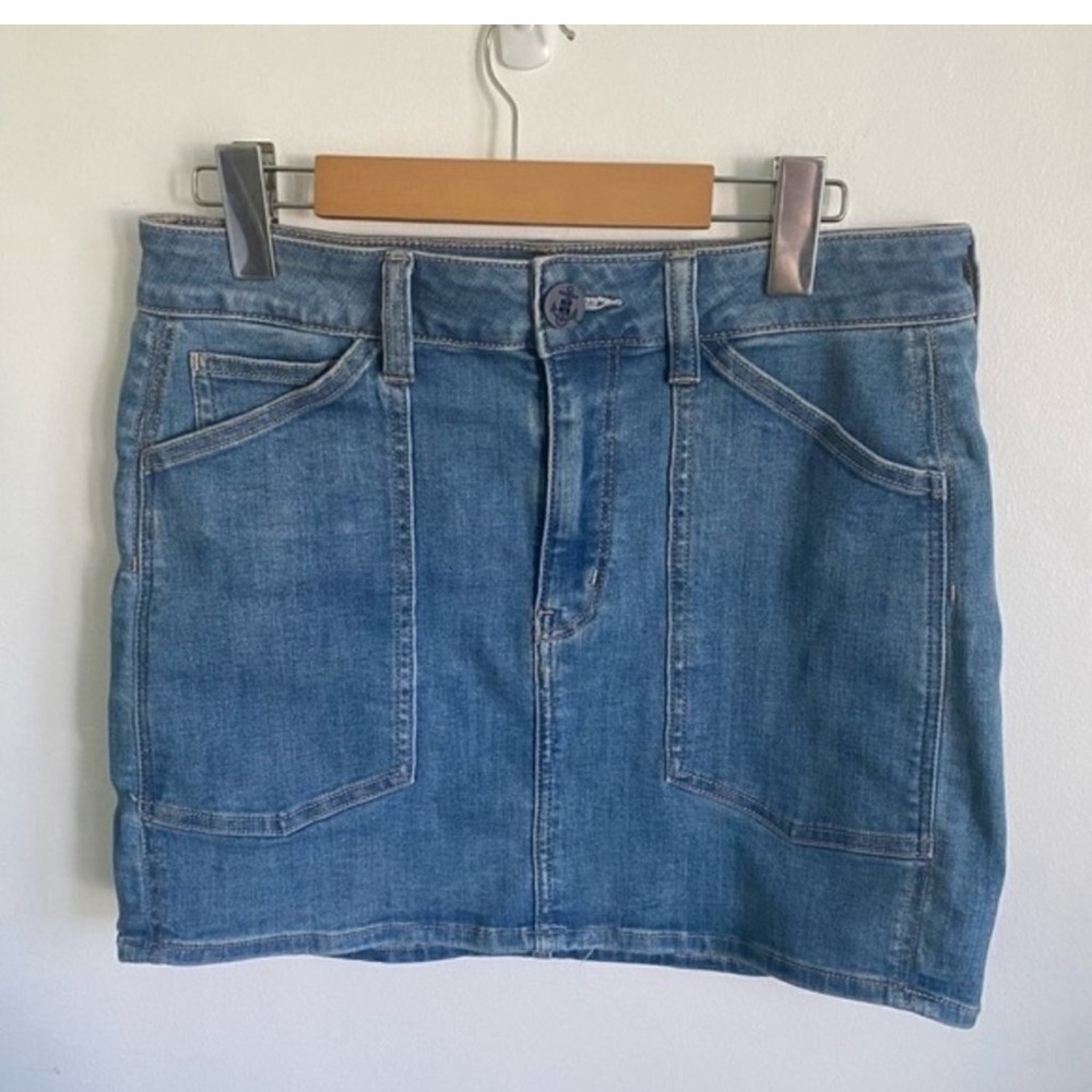 AMERICAN Eagle Y2K High-Rise Hi-Rise Mini Denim Jean Skirt • US 8